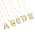 Set de Collar Inicial de Letra Burbuja | Oro