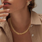 Collar Grueso de Eslabones Cubanos | Oro