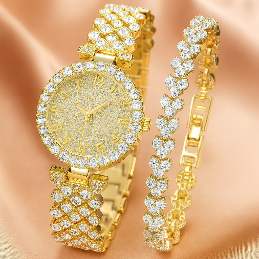Set de Reloj y Pulsera Luxe Radiance | Oro