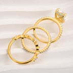 Set de Anillos de Boda Jaily 3PC | Oro
