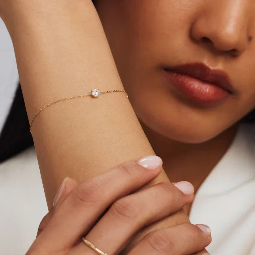 Pulsera de Piedra de Moisanita Cléa | Oro