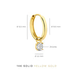 Pendientes de Aro de Piedra Larmes de Lune | Oro