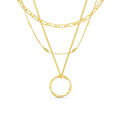 Collar de Círculo Abierto de Tres Hileras | Oro