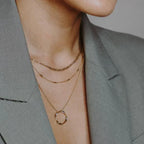 Collar de Círculo Abierto de Tres Hileras | Oro