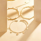 Set de Tobilleras en Capas Coastal Charm 3 Piezas | Oro