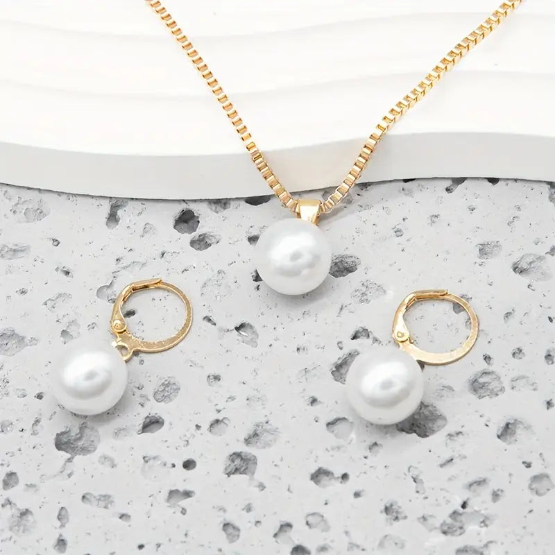 Set de Joyas de Perlas Golden Grace | Oro