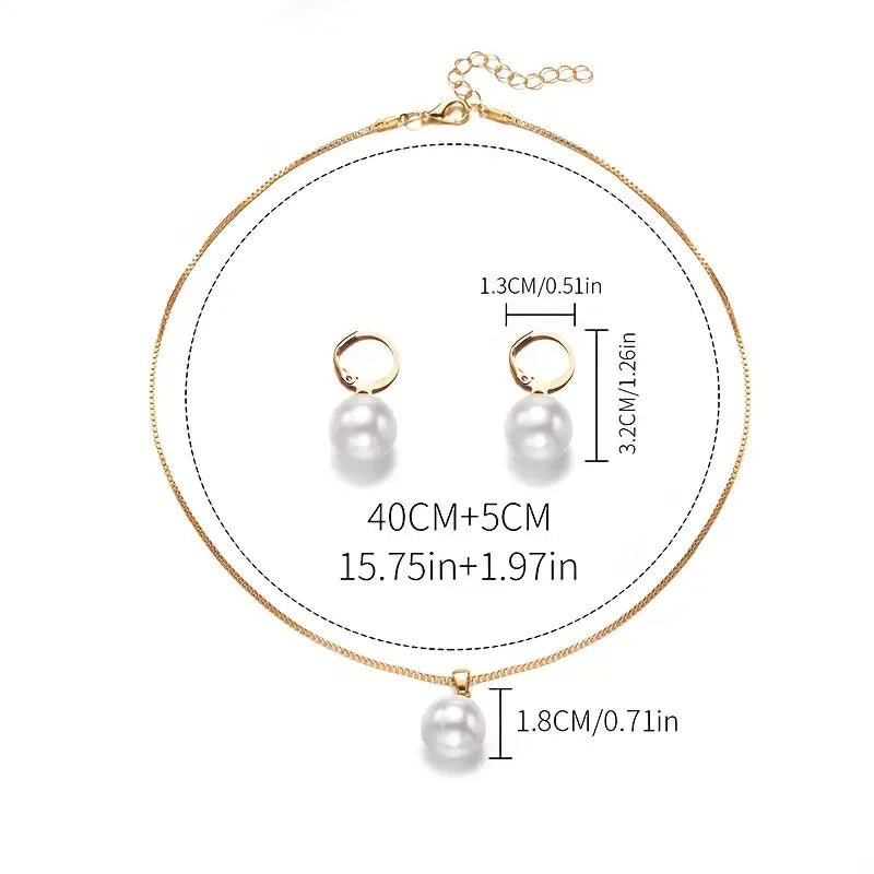 Set de Joyas de Perlas Golden Grace | Oro